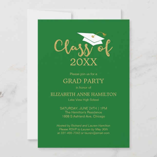 Class of 2021 High School Grad Party Invitations (Front)