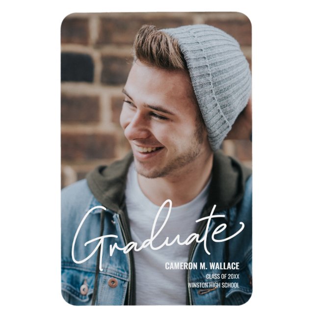 Class of 2021 Modern Graduate Announcement Magnet (Vertical)