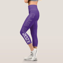 Class of 2021 Purple High Waisted Capris Leggings