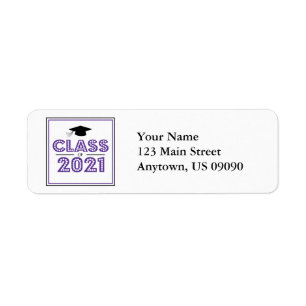 Class Of 2021 Return Address Labels (Purple)