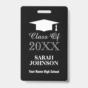 Class of 2021 School Graduation party name badges ID Badge