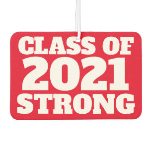 Class of 2021 strong bold red senior car air freshener