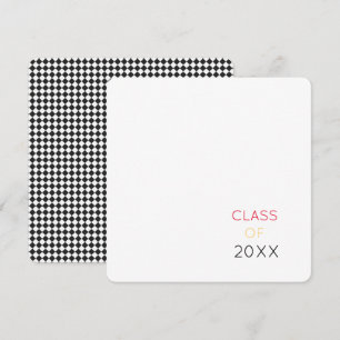 CLASS OF 2022 Black White Check School Colours Thank You Card