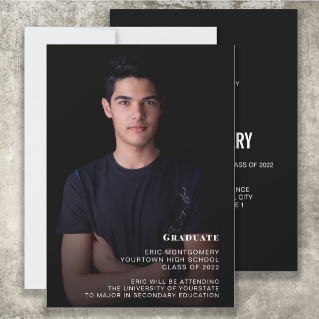 Class of 2022 Boy's Graduation Party Photo  Invitation (Creator Uploaded)