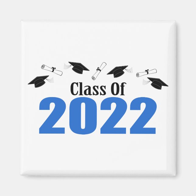 Class Of 2022 Caps And Diplomas (Blue) Magnet (Front)