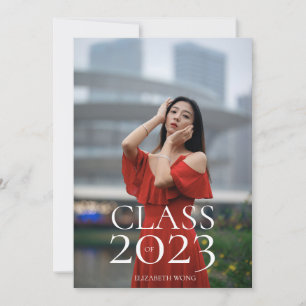 Class of 2022 Custom Text Photo Modern Graduation Announcement