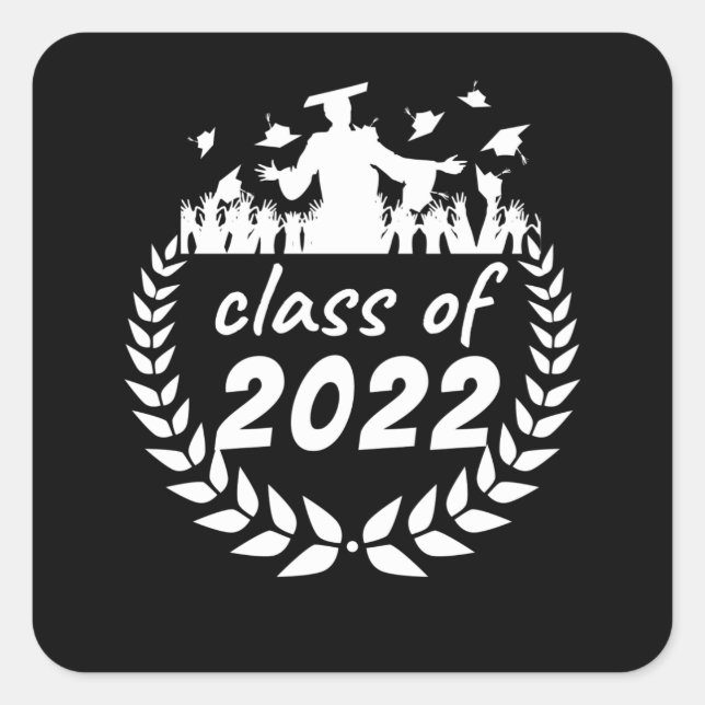 class of 2022 graduation or reunion design by square sticker (Front)