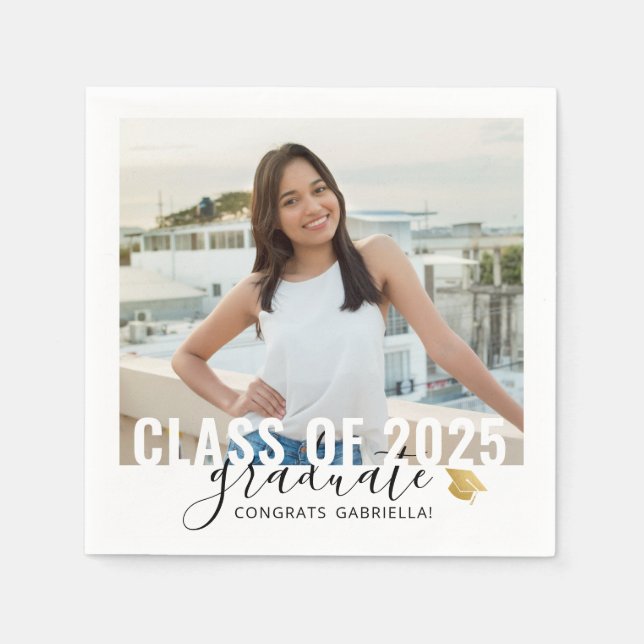 Class of 2022 Graduation Party Photo Napkin (Front)