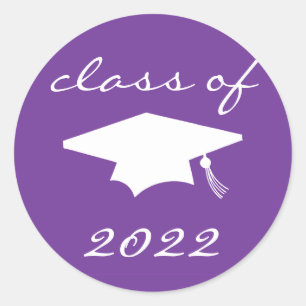 Class Of 2022 Label (Purple Graduation Cap)