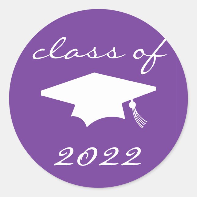 Class Of 2022 Label (Purple Graduation Cap) (Front)