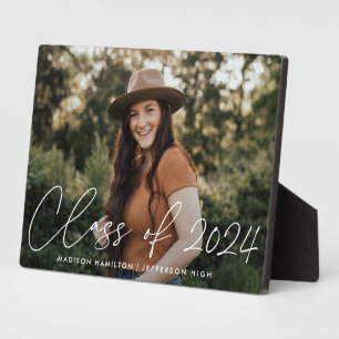 Class of 2022 Modern Script Graduation Photo Plaque
