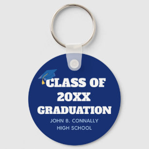 Class of 2022 Personalised School Graduation Blue Key Ring