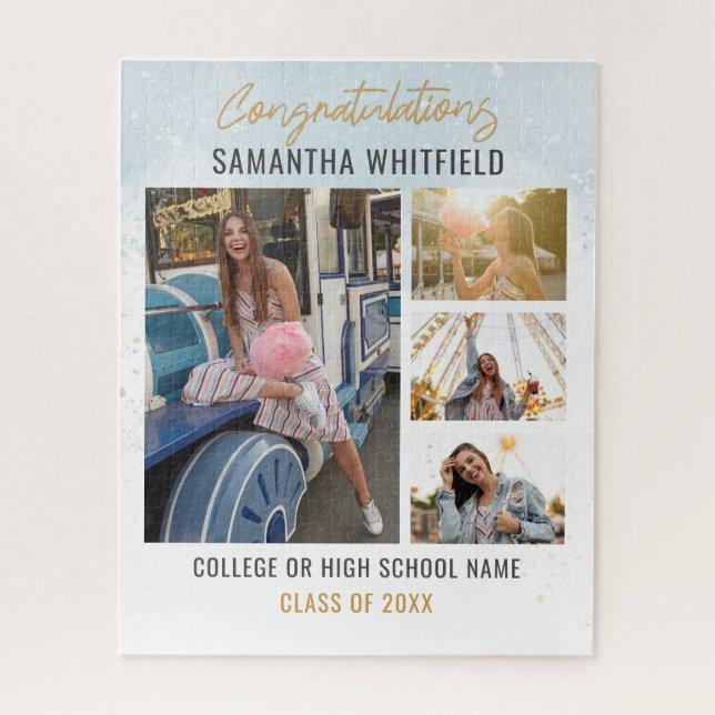 Class of 2022 Photo Collage Modern Graduation Jigsaw Puzzle (Vertical)