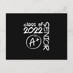 Class Of 2022 Senior A+ Graduation Announcement Postcard