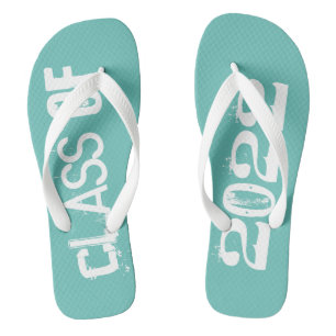 Class of 2022 Senior Graduate Teal White  Thongs