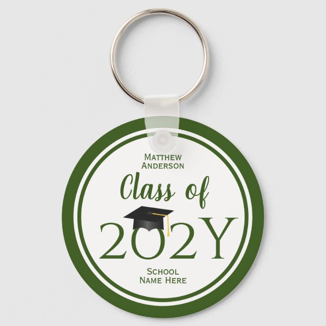 Class of 2022 Simple Elegant Navy Blue Graduation Key Ring (Front)