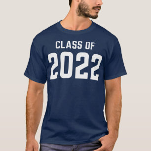 Class Of 2022 Simple Typography White Graduation 2 T-Shirt