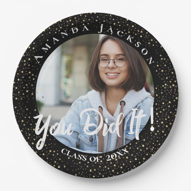 Class of 2022  You Did It Photo Graduation Party   Paper Plate (Front)