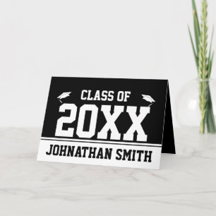 Class of 2023 Black and White Grad Name Graduation Card