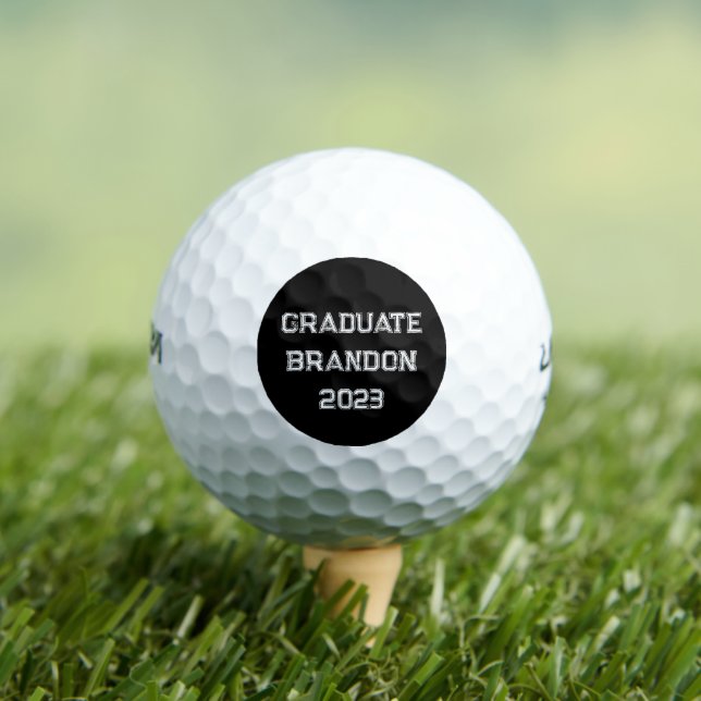Class of 2023 Black Text Graduation College Golf Balls (Insitu Tee)