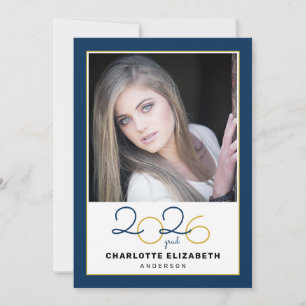Class of 2023 Blue 2 Photo Graduation Invitation