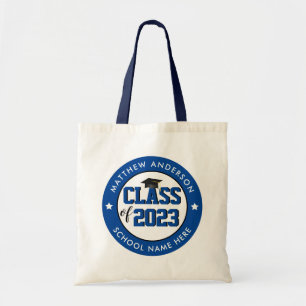Class of 2023 Elegant Blue Graduate Graduation Tote Bag