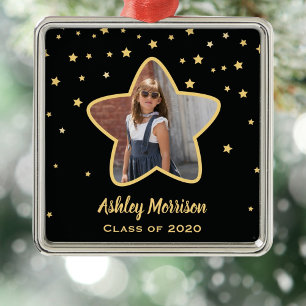 Class of 2023 Elegant Graduate Photo Graduation Metal Ornament
