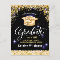 Class of 2023 Elegant Modern Gold Glitter Sparkly 