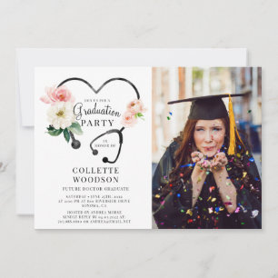 Class Of 2023 Future Doctor Graduation Photo Party Invitation