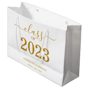 Class of 2023 Gold Script Graduation  Large Gift Bag