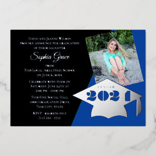 Class of 2023 Graduation Cap Foil Invitation