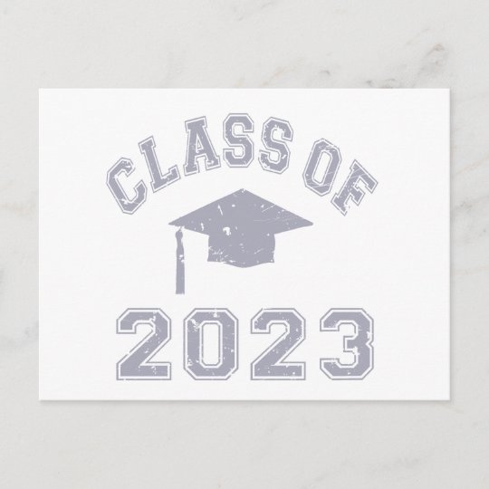 Class Of 2023 Graduation Grey 2 Announcement Postcard Au