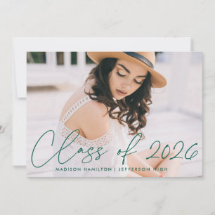 Class of 2023 Green Script Graduation Party Invitation