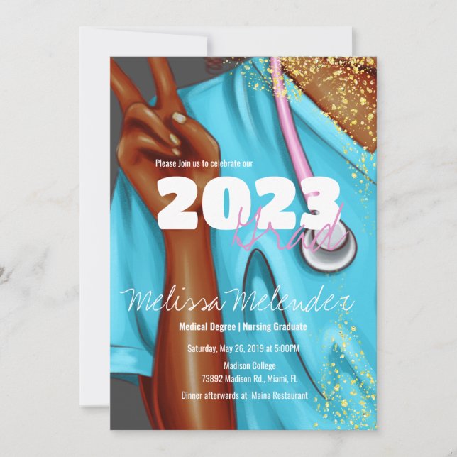 Class of 2023 Medical Nurse Graduate Invitation (Front)