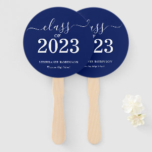 Class of 2023 Navy Blue Graduation  Hand Fan