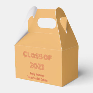 Class of 2023 Orange and Red-Orange Graduation Favour Box