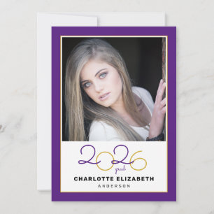 Class of 2023 Purple 2 Photo Graduation Invitation