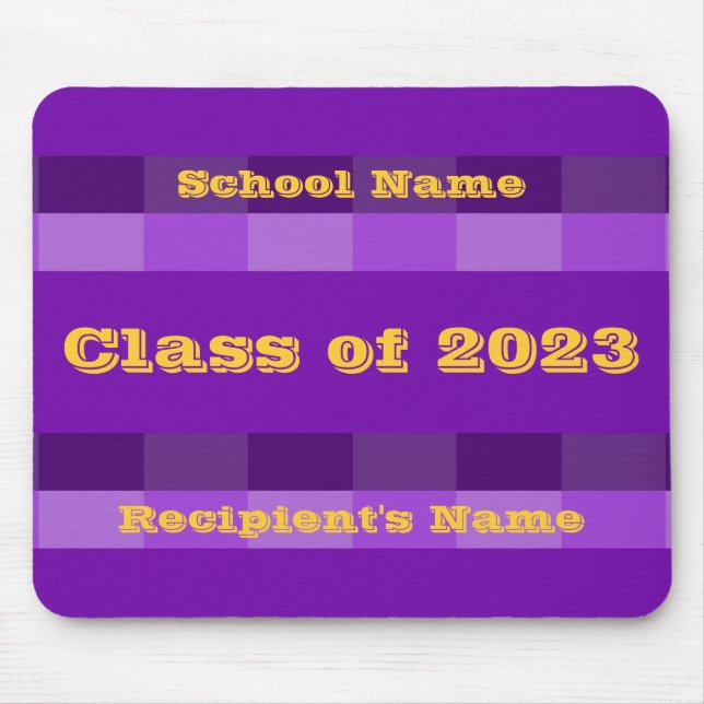 Class of 2023 Purple and Gold Mousepad by Janz (Front)