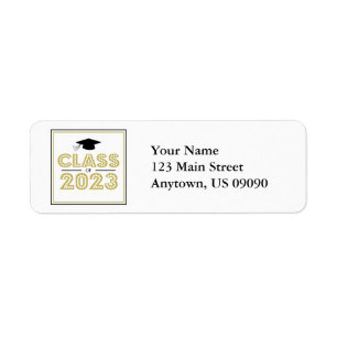 Class Of 2023 Return Address Labels (Gold)