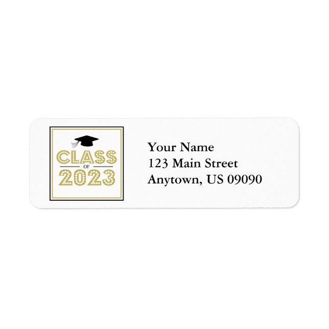Class Of 2023 Return Address Labels (Gold) (Front)
