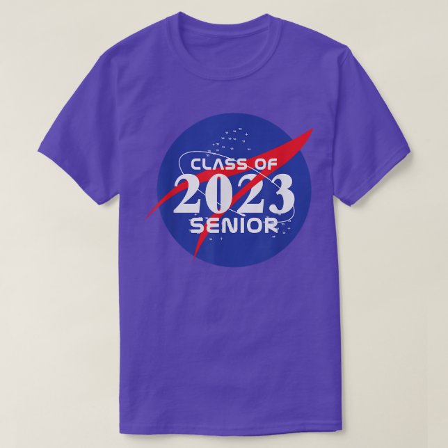 Class of 2023 Senior Retro Science Space Graduatio T-Shirt (Design Front)