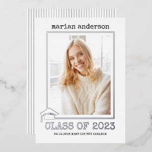 Class of 2023 silver foil graduation photo foil