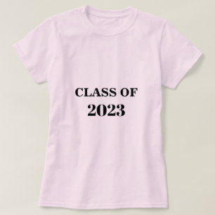 Class Of 2023 Simple Minimal Graduation Light Pink T-Shirt