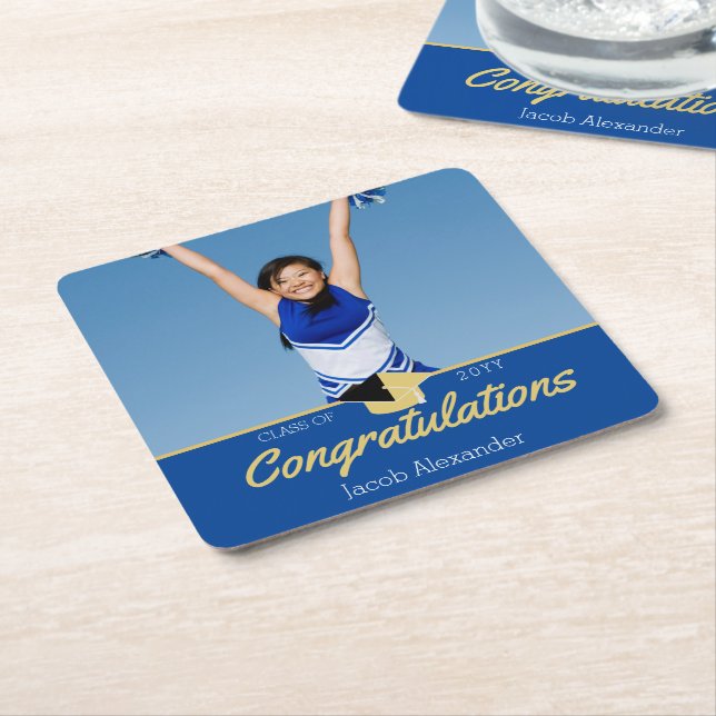 class of 2023, square paper coaster (Angled)