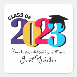 Class of 2023 square sticker