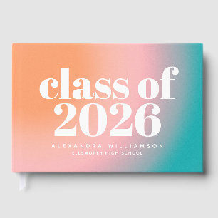 Class of 2023 Trendy Colourful Gradient Custom Guest Book