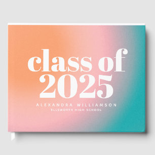 Class of 2023 Trendy Colourful Gradient Custom Guest Book