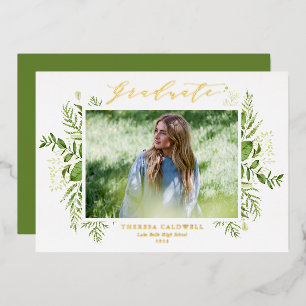 Class of 2023 Watercolor Foliage Photo Graduation