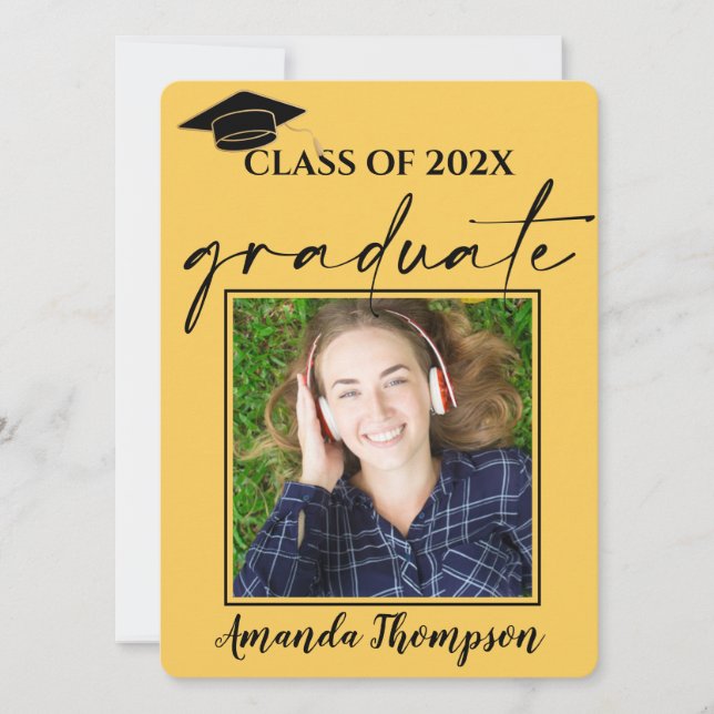 Class Of 2023 Yellow  Photo Graduate Announcement (Front)