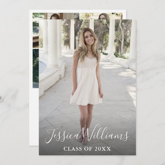 Class of 2024 5 Photos VIRTUAL Graduation Party Invitation (Front/Back)
